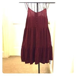 Flirty Flowy Maroon Dress